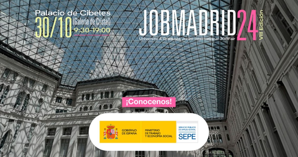 🧑‍🎓TÚ, estudiante o recién graduado... 
¿buscas TRABAJO, prácticas 
y ORIENTACIÓN LABORAL?  

🗓️30 de octubre #JOBMadrid24
📍Galería de Cristal (Palacio de Cibeles) 
⌚️9.30- 19 horas

 1⃣2⃣0⃣ empresas 🔝
🔍NECESITAN TALENTO JUNIOR

Tu entrada GRATIS 👇
jobmadrid.com