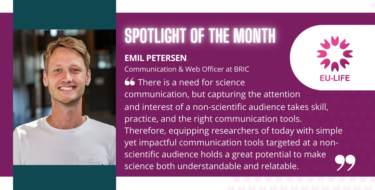 @EULIFEnews (@eulife_news) on Twitter photo 💡Welcome to #EULIFEspotlight!
This month we celebrate Emil Petersen, Comms & Web Officer at @UCPH_BRIC, who is part of the team developing the EU-LIFE Storytelling Workshop for early-career researchers, recently held at <a href="/Emerald_science/">Emerald PhD Programme</a> Summer School.
🔗bric.ku.dk/news/2024/equi… 💡Welcome to #EULIFEspotlight!
This month we celebrate Emil Petersen, Comms & Web Officer at @UCPH_BRIC, who is part of the team developing the EU-LIFE Storytelling Workshop for early-career researchers, recently held at <a href="/Emerald_science/">Emerald PhD Programme</a> Summer School.
🔗bric.ku.dk/news/2024/equi…