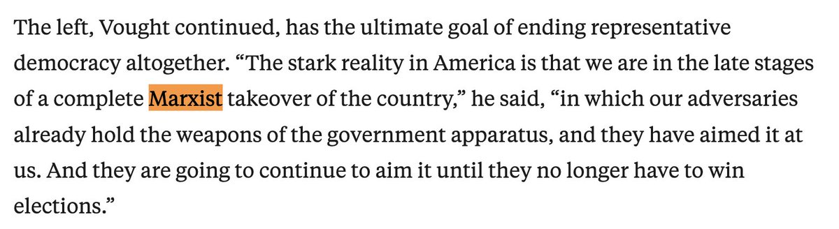 Jesse Eisinger (@eisingerj) on Twitter photo NEW: We got ahold of private speeches from one of the key Trumpists, an architect of the RNC platform.
He lays out his plans for the next Trump admin.
And his take on the US. It's apocalyptic stuff.
<a href="/mtredden/">Molly Redden</a>, <a href="/AndyKroll/">Andy Kroll</a> & <a href="/NickSurgey/">Nick Surgey</a> 
propublica.org/article/video-… NEW: We got ahold of private speeches from one of the key Trumpists, an architect of the RNC platform.
He lays out his plans for the next Trump admin.
And his take on the US. It's apocalyptic stuff.
<a href="/mtredden/">Molly Redden</a>, <a href="/AndyKroll/">Andy Kroll</a> & <a href="/NickSurgey/">Nick Surgey</a> 
propublica.org/article/video-…
