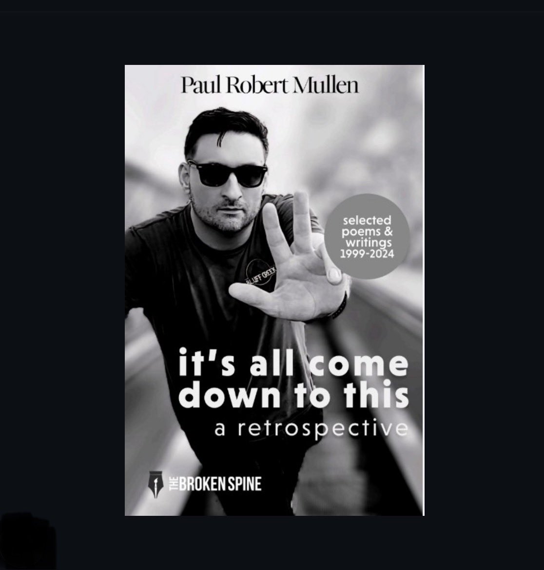 Paul Robert Mullen (@mushyprm35) on Twitter photo Today is RELEASE DAY! Finally my collected poems & writings is out. It’s 470+ pages and £14.99 ($19.48) - here is the link: amzn.eu/d/9P7Brg2
It’s out with <a href="/BrokenSpineArts/">The Broken Spine - Find Us Elsewhere</a> - a wonderful press.
Thanks to all who support little known writers ❤️
#poetry #newbook #poet Today is RELEASE DAY! Finally my collected poems & writings is out. It’s 470+ pages and £14.99 ($19.48) - here is the link: amzn.eu/d/9P7Brg2
It’s out with <a href="/BrokenSpineArts/">The Broken Spine - Find Us Elsewhere</a> - a wonderful press.
Thanks to all who support little known writers ❤️
#poetry #newbook #poet