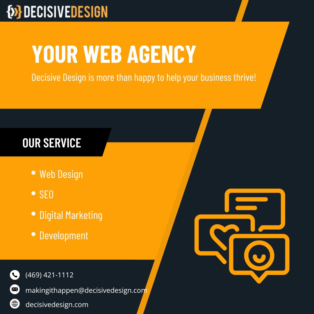 DecisiveDesign's tweet image. 💻 Decisive Design is your go-to web agency for all your digital needs, from Web Design to SEO, Digital Marketing, and Development. 

🌐 decisivedesign.com
✉ makingithappen@decisivedesign.com

#WebAgency #WebDesign #SEO #DigitalMarketing #BusinessGrowth