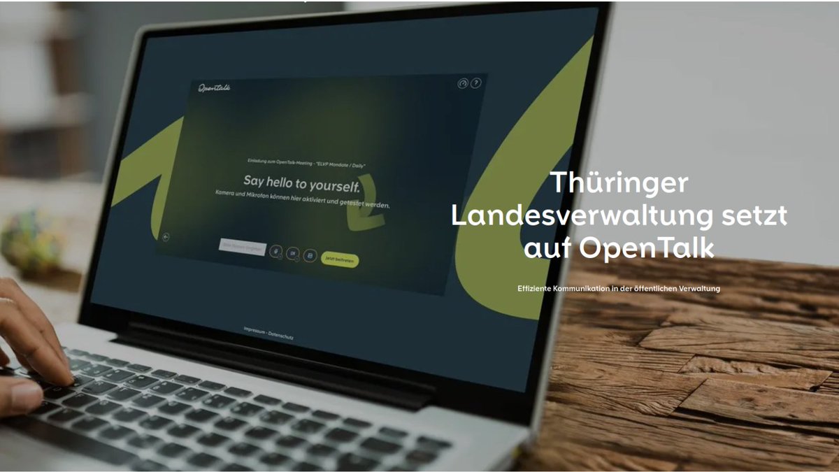 Erfahren Sie, wie OpenTalk in der Thüringer Verwaltung eingesetzt wird und welche Vorteile es bietet.
Lesen Sie die vollständige Case Study hier:
opentalk.eu/de/thueringer-…
#ÖffentlicheVerwaltung #OpenSource #Videokonferenz #Sicherheit