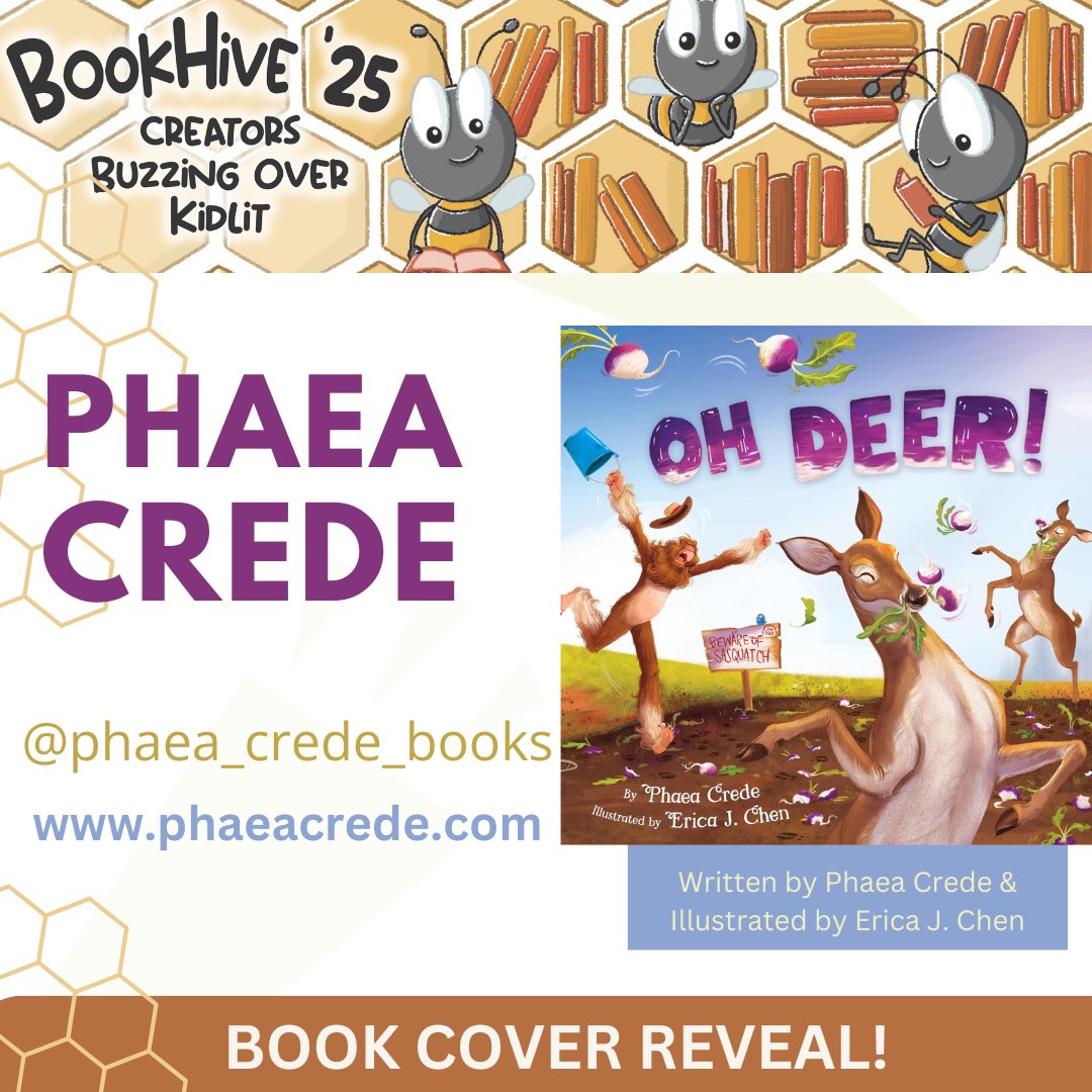 We are in love with the cover of OH DEER by @PhaeaCrede and Erica J Chen! 😍 When a loner sasquatch’s turnip garden is besieged by deer, he’s having none of that… We can’t wait for kiddos to meet Jasper! PREORDER this hilarious #picturebook: phaeacrede.com/books #kidlit