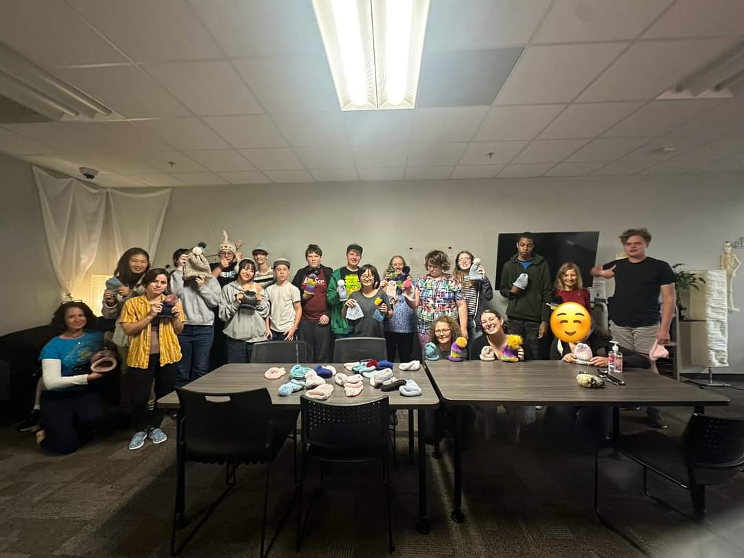 We love seeing kids helping kids. Here are the students at Fusion Academy in San Mateo, California with the hats they knitted for pediatric cancer patients. Nov. 15 is the last day to drop off a new hat. <a href="/sunmarkcu/">Sunmark Credit Union</a> <a href="/RecoveryGrill/">RecoverySportsGrill</a> <a href="/raymourflanigan/">Raymour & Flanigan Furniture and Mattresses</a>