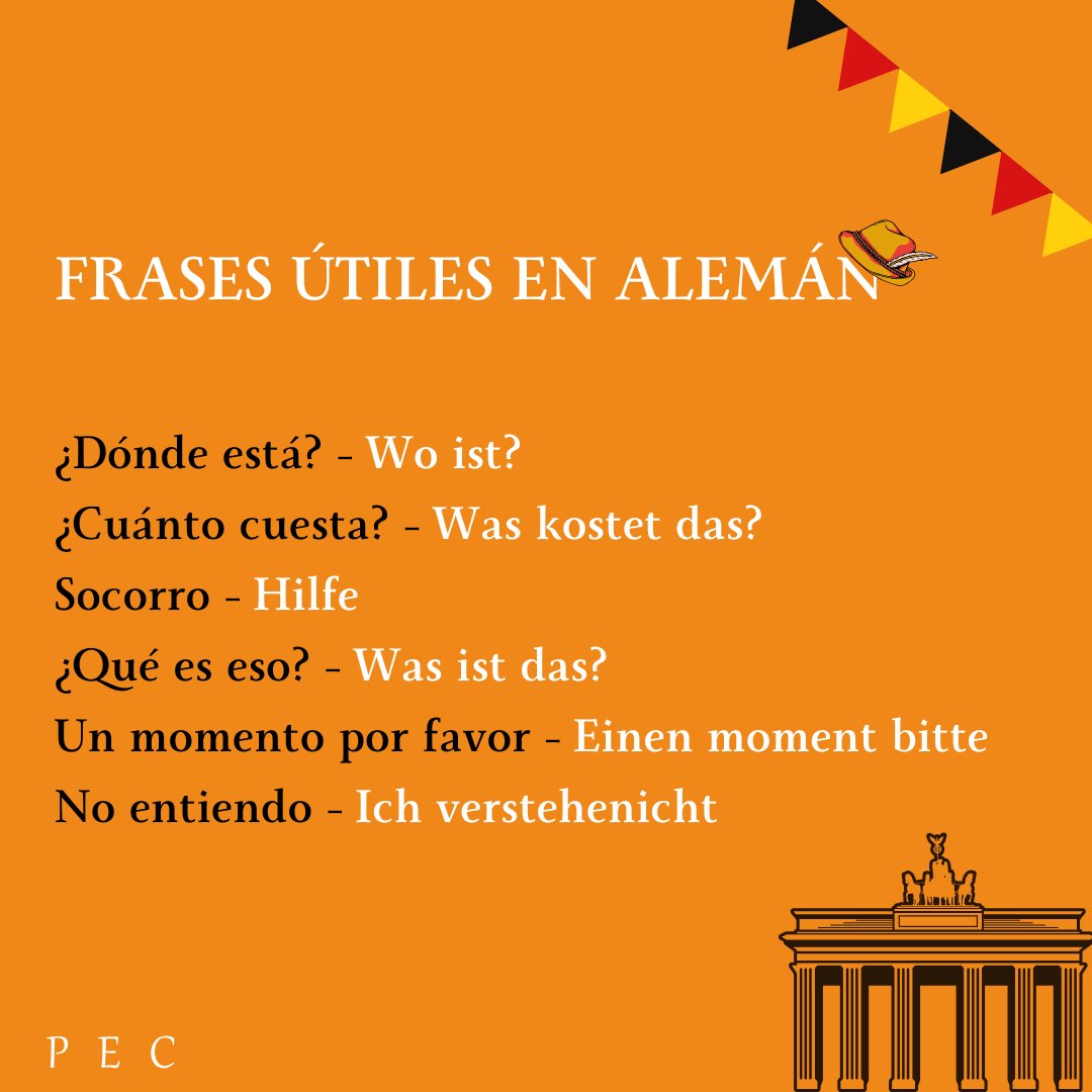pec_idiomas's tweet image. Hoy os traemos unas frases útiles que podéis llegar a utilizar cuando habléis en alemán
.
.
.
#deutsch #spanisch #spanischlernen #deutschlernen #woist #hilfe #ichverstehenicht