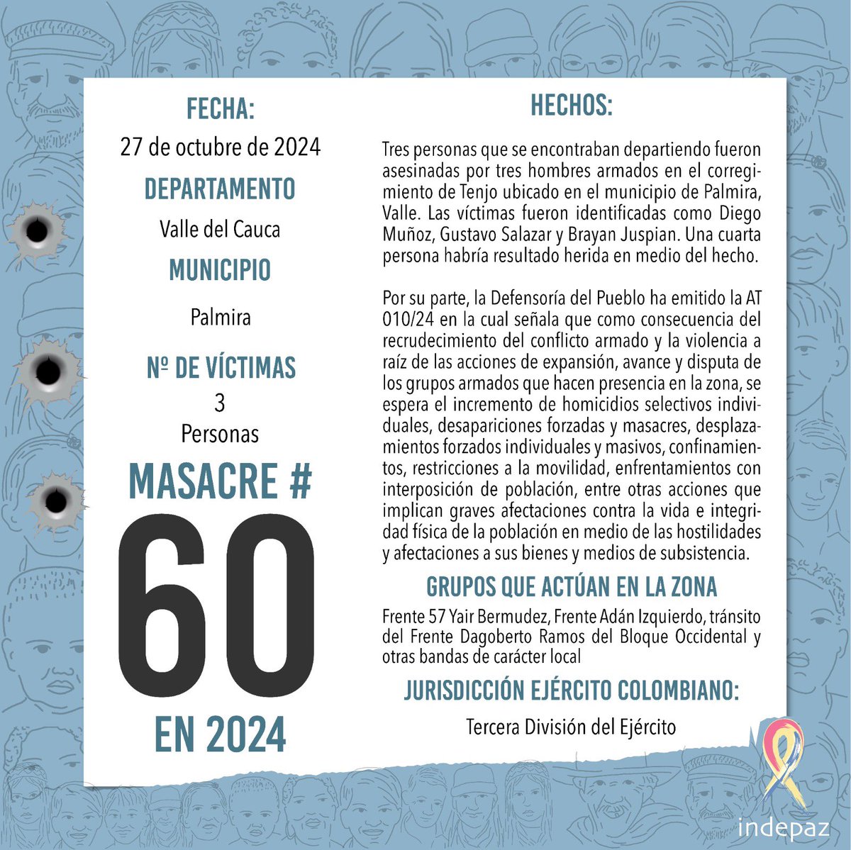 VerdadCivilCol's tweet image. #INACEPTABLE | Siguen las masacres en el territorio nacional.

Esta vez en Palmira, Valle del Cauca.