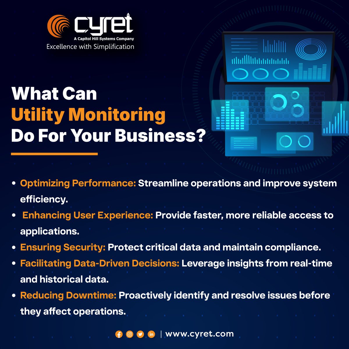 CyretTechnolog1's tweet image. Unlock the power of real-time insights with utility monitoring—optimize performance, enhance security, and reduce downtime with Cyret!

Contact Us- Info@cyret.com   
Know More- cyret.com

#CyretTechnologies #Cyret #UtilityMonitoring #BusinessOptimization