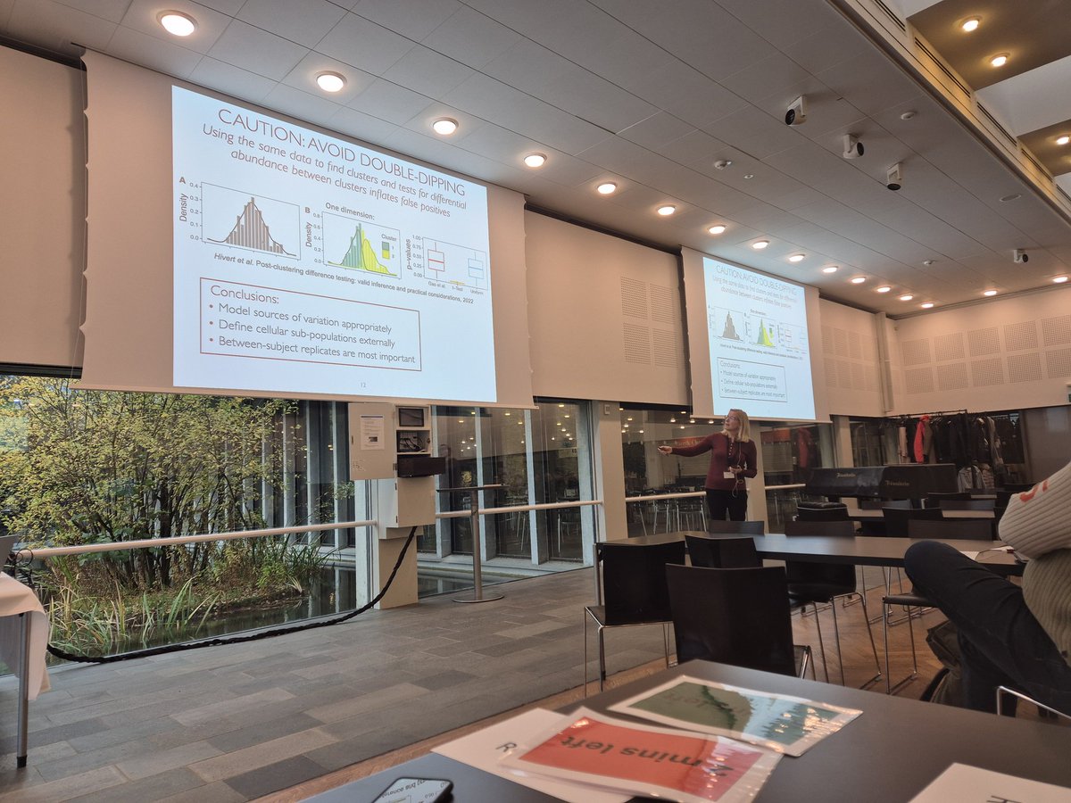 Erwin Schoof (@erwinschoof) on Twitter photo <a href="/olgavitek/">Olga Vitek</a> showing us why we actually need single-cell data, but from a statistics POV - don't you dare double dip your UMAPs! 😉 #iSCMS2024 <a href="/olgavitek/">Olga Vitek</a> showing us why we actually need single-cell data, but from a statistics POV - don't you dare double dip your UMAPs! 😉 #iSCMS2024