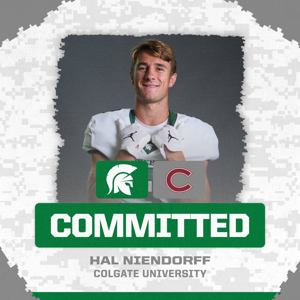Congratulations to Webb senior Hal Niendorff!! Hal recently committed to continue his football career at Colgate University in Hamilton, NY. 

#GoSpartans ⚔️🟢⚪️