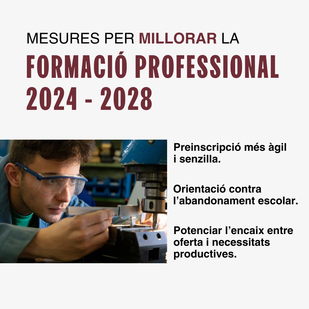 Presentem un paquet de mesures per millorar la formació professional.

➕Àgil
➕Senzill
➕Orientació

Obrim fil 🧵⬇️