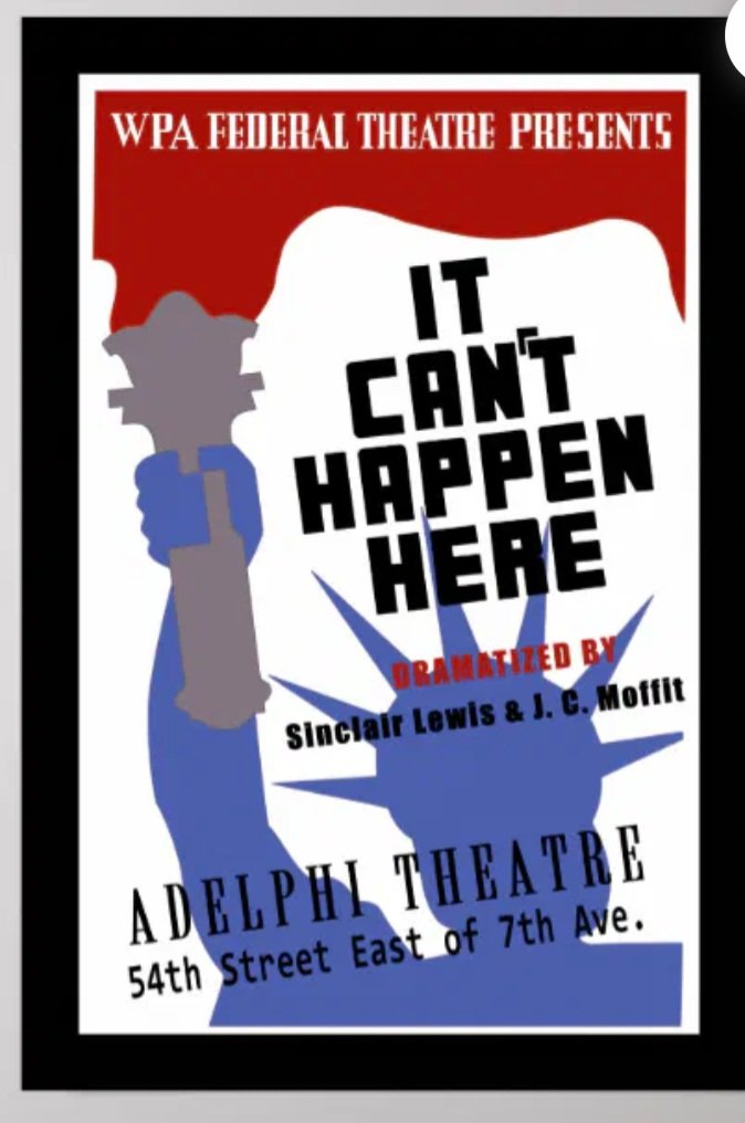 markaburman's tweet photo. Fantastic,perfect timing. Wondered who was going to do this. So bravo Mike Walker &amp; BBC team. First staged Oct 27th, 1936 in 21 theatres &amp; 17 states as one of the wonders of Hallie Flannegan's Federal Theatre Project. They had to drag the script out of a soused Sinclair Lewis. https://t.co/hmWsCYZpim