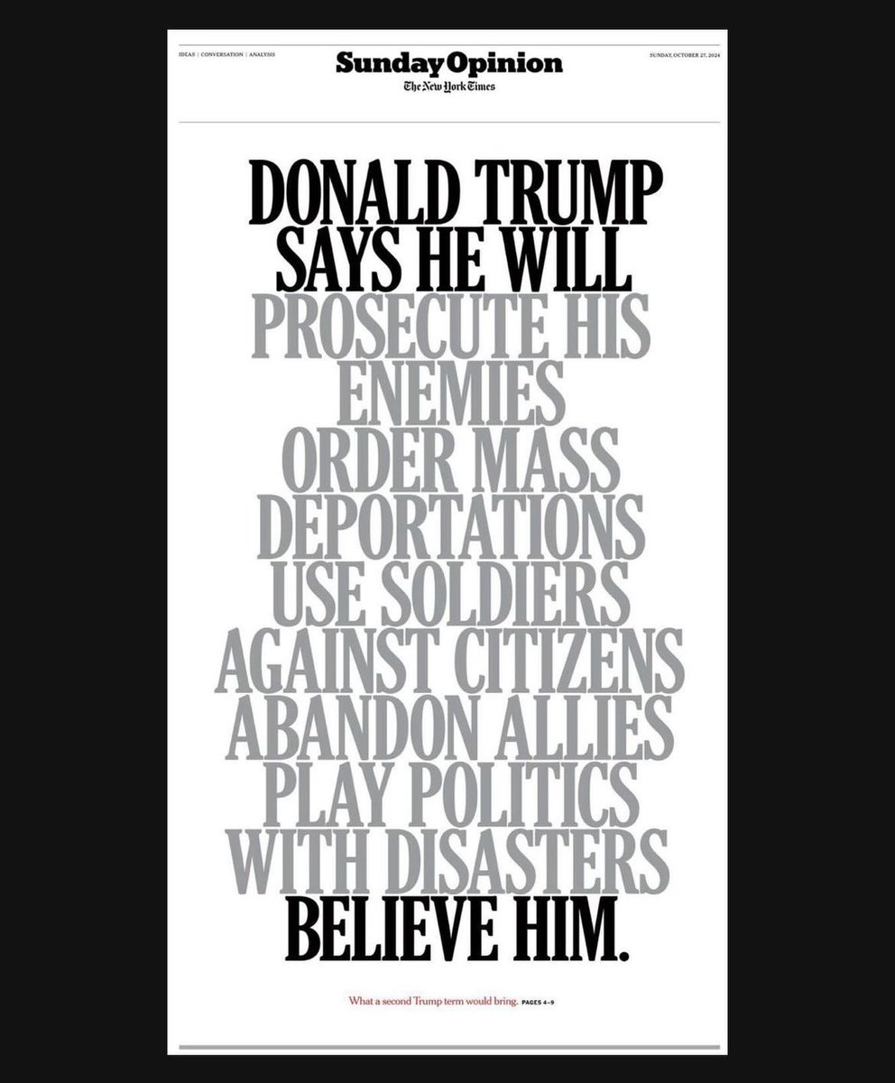 Kyle Griffin (@kylegriffin1) on Twitter photo The front page of NYT's Sunday Opinion. The front page of NYT's Sunday Opinion.