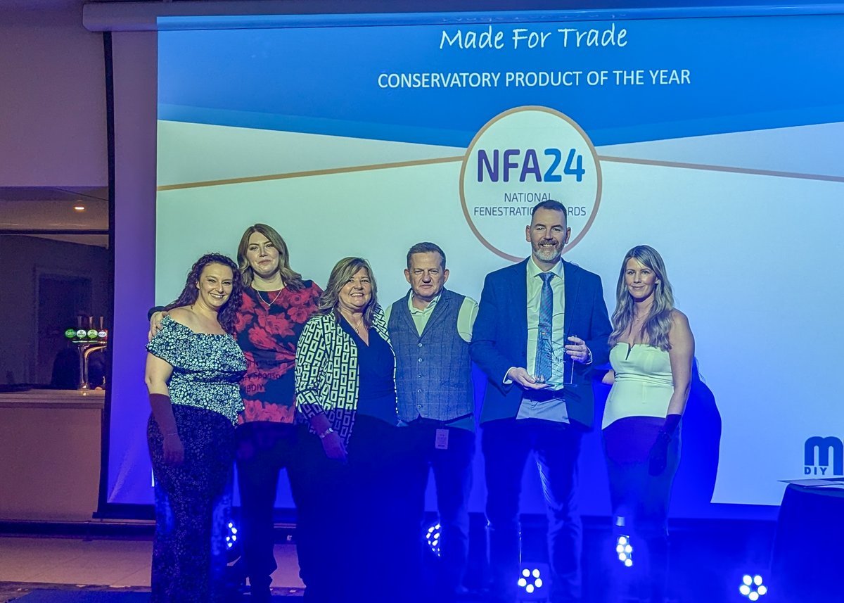 MadeForTrade1's tweet photo. Shots from the @NatFenAwards on Saturday!
We did it again! π
Made For Trade won Bi-folding Door Manufacturer of the Year and Conservatory Product of the Year at the 2024 National Fenestration Awards!
#MadeForTrade #NFAs #NFA24 #korniche #fenestration #awards #awardsnight https://t.co/blHJdVXJ9y