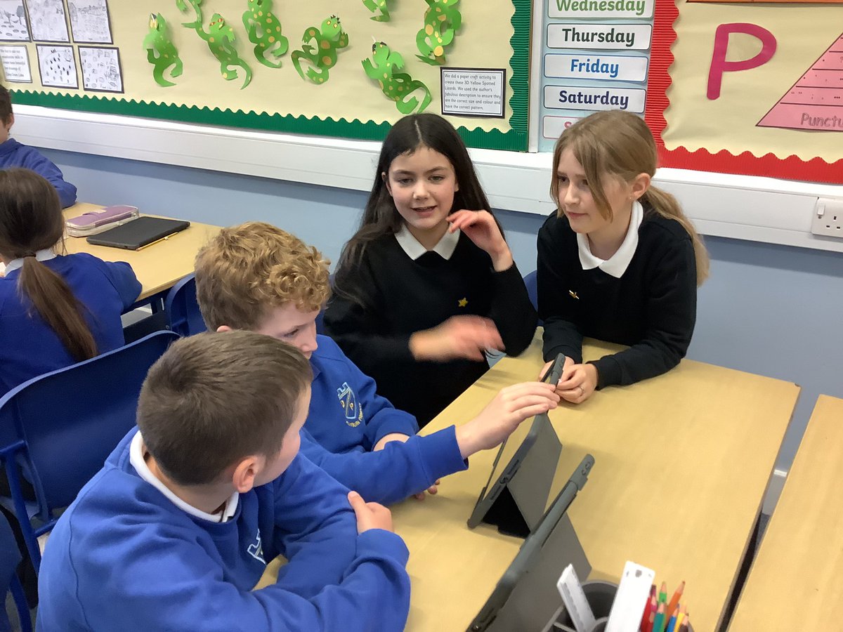 DeanburnPS_P7A's tweet photo. We had our first #HouseLeader meeting at lunchtime today as we prepare for the first #HouseAssembly this week! #Bruce #Fleming #Livingstone #Wallace #HouseCaptain #ViceCaptain #Challengers #Teamwork #Preparation 🔴🟢🟡🔵 #P7Team @DeanburnPS_P7B @DeanburnPS 😊 https://t.co/c4LwfSZzA8