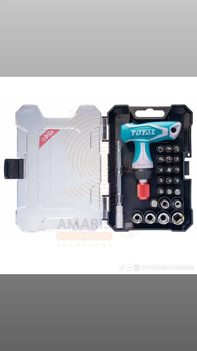 amarishardware's tweet image. 24 pcs T-Handle Wrench Screwdriver Set 🏗️

Uses
1. Automotive repairs 
2. Bike repairs 
3. Household maintenance 
4. Construction and carpentry 
5. Mechanical work 

Call/WhatsApp us on 0711113339

#thandle
#screwdrivers
#screwdriverset
#thandlewrench