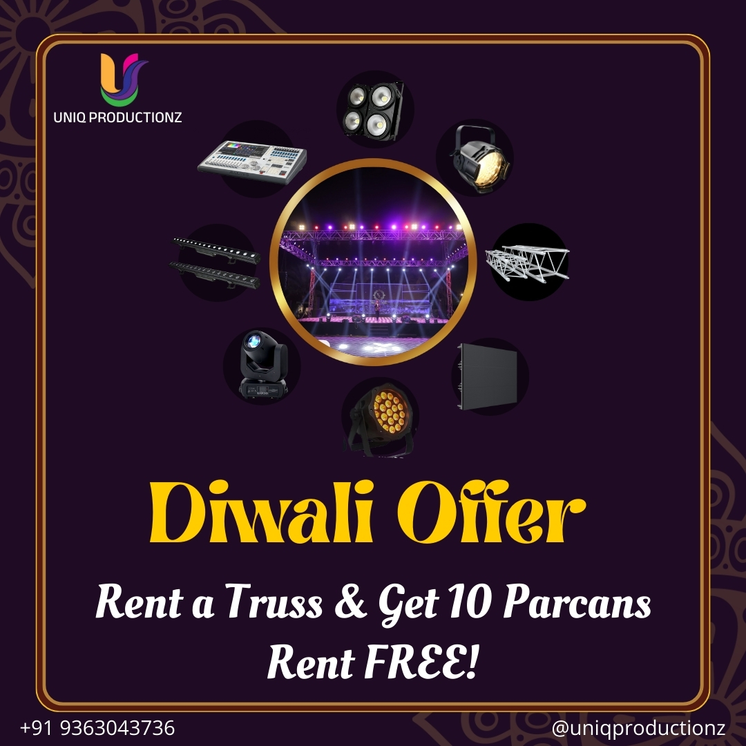 ProductionzUniq's tweet photo. Diwali Offer! Grab soon!

Book now!
Call 📞+91 9363043736

#DiwaliOffer #EventProduction #unique #uniqueevent #eventperfectionist #rentalexperts
#event #uniqproductionz #eventrentals #eventproduction #ledwall #trussprofessional #events #eventplanner #sharpy #eventready https://t.co/HF7ujG9HHB