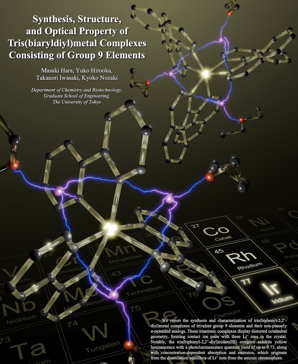 Masaki Hara (@chem_wasshoi) on Twitter photo Thrilled to present our recent work on the beautiful architecture of Tris(biaryldiyl)metal complexes, now published in <a href="/InorgChem/">Inorganic Chemistry</a> !!!
Deep appreciation to my co-authors and everyone who contributed to this research.
pubs.acs.org/doi/pdf/10.102… Thrilled to present our recent work on the beautiful architecture of Tris(biaryldiyl)metal complexes, now published in <a href="/InorgChem/">Inorganic Chemistry</a> !!!
Deep appreciation to my co-authors and everyone who contributed to this research.
pubs.acs.org/doi/pdf/10.102…