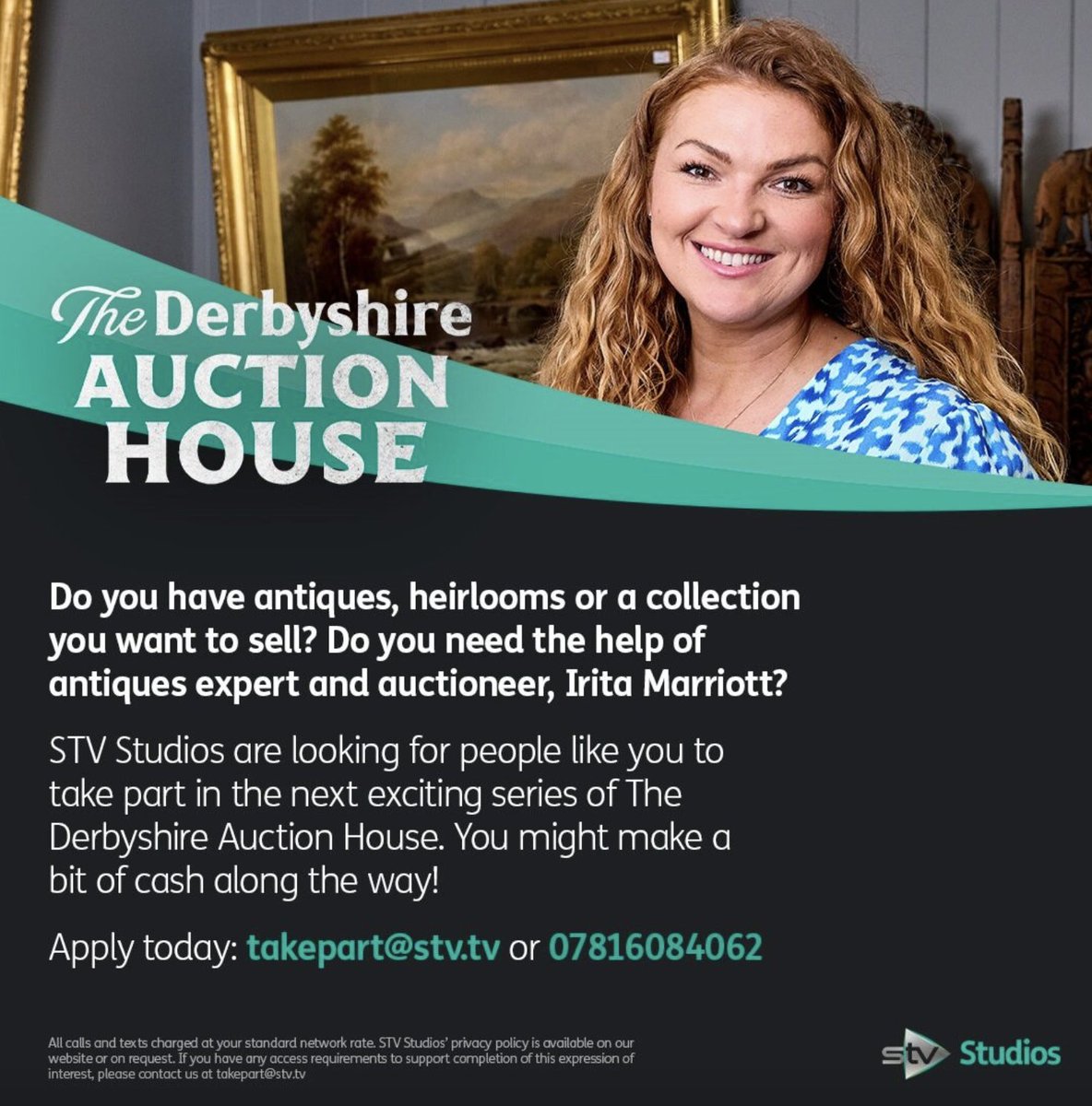 YorkshireAuct's tweet photo. Do you have antiques, heirlooms, or a collection you want to sell? Would you like the help of antiques expert and auctioneer, Irita Marriott? contact takepart@stv.tv
#castingcall #STV #Antiques #memorabilia #ReallyTV #Derbyshire https://t.co/gfy4WE2jvd