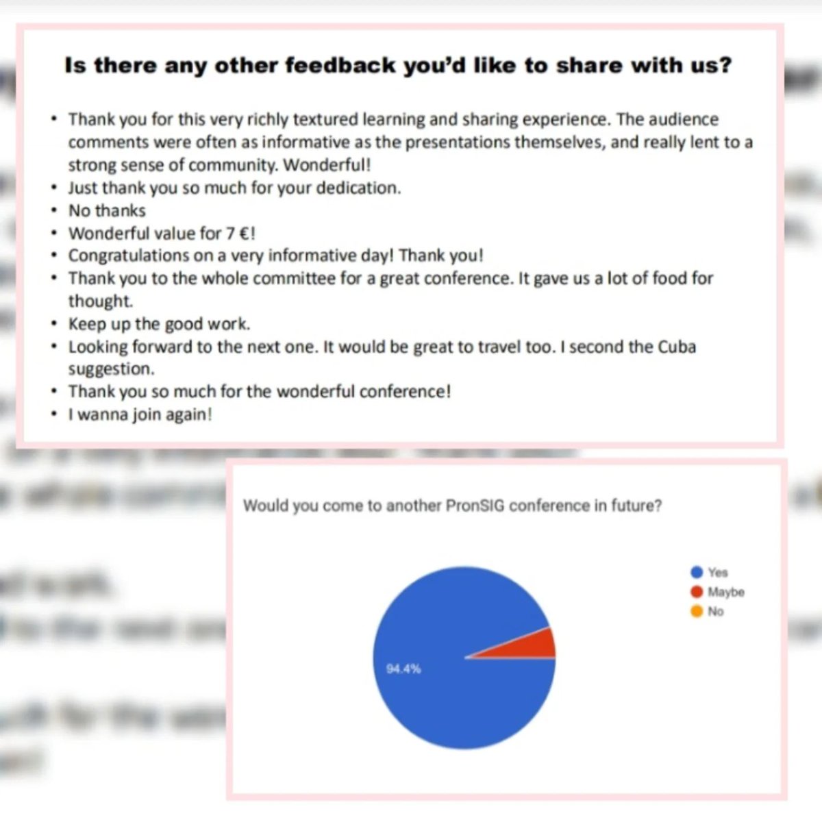💫Feedback from our October conference attendees has been super positive!

👏🏼Thank you for taking the time to share your thoughts!

🖥️See you at our next event, a FREE webinar with Joshua Gordon!

🔗Find all the info here. pronsig.iatefl.org/metalanguage/