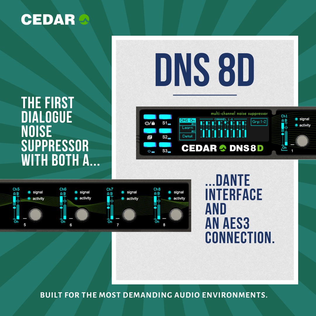 Our customers call it "Magic", "Fantastic", &amp; "Easy".

The DNS 8D isn't just a noise suppressor—it creates sound experiences that please the senses.

Trusted by sound engineers to produce clean, vibrant audio in broadcast &amp; live shows.

Which word resonates with you?

#cedaraudio
