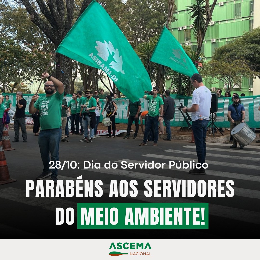 A ASCEMA Nacional  parabeniza todos os servidores e servidoras públicos pelo seu dia, com um reconhecimento especial aos colegas da Carreira de Especialista em Meio Ambiente! Toda nossa admiração a vocês!
#DiadoServidorPúblico #MeioAmbiente #ASCEMA #ASCEMANacional