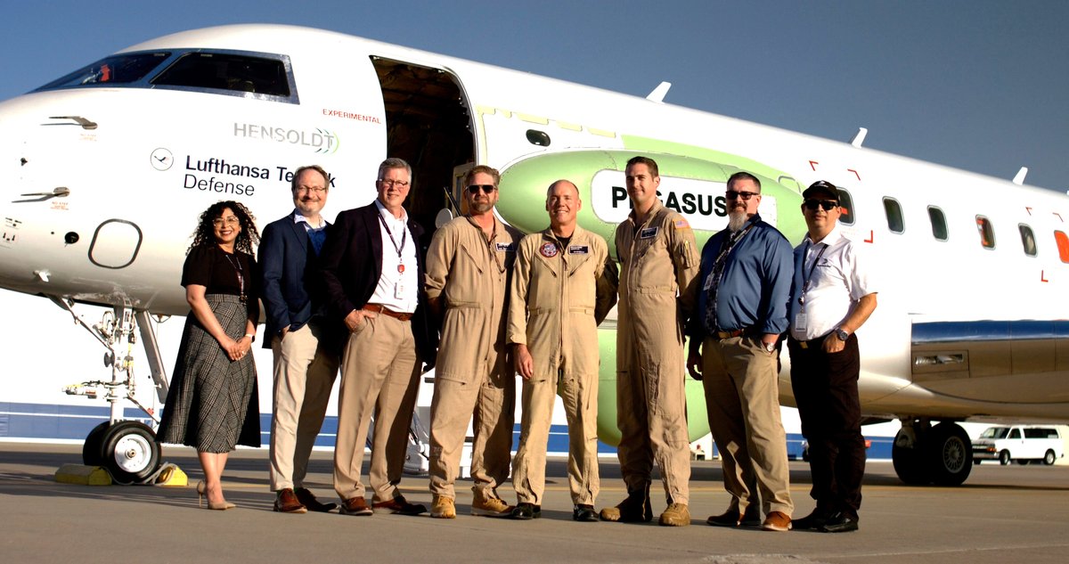 Bombardier's tweet image. #ICYMI - Last week, @hensoldt, @LHTechnik and #BombardierDefense announced that the #PEGASUS aircraft has completed its first flight out of @Bombardier’s facility in Wichita, Kansas.

With this new milestone, the first aircraft out of three to integrate the HENSOLDT “Kalætron