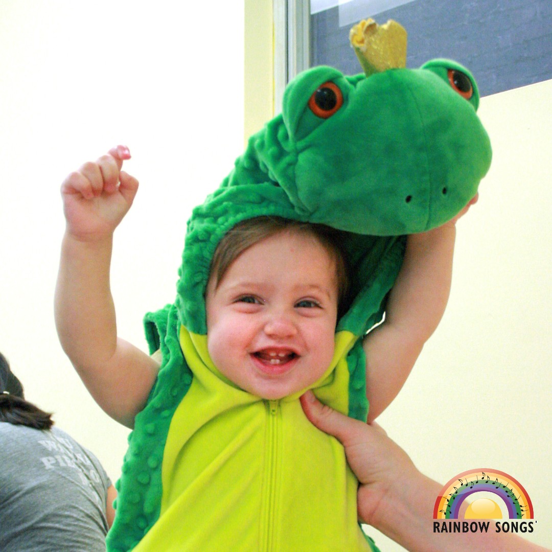 What could be cuter than this Frog Prince? We love Halloween Week at Rainbow Songs! Still room to come join the parade of cuteness - call us at 416-535-5247 to book a drop-in.  #babyactivity #torontofamily