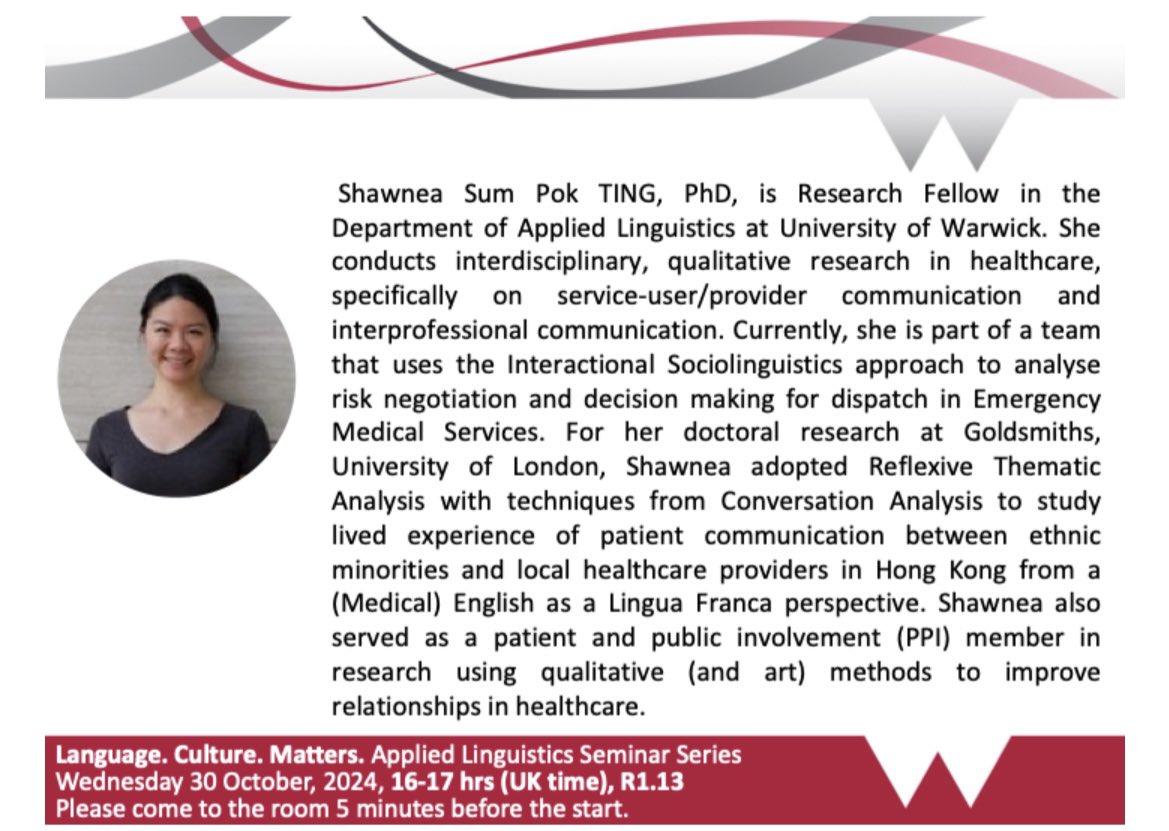 Warwick Applied Linguistics tweet media