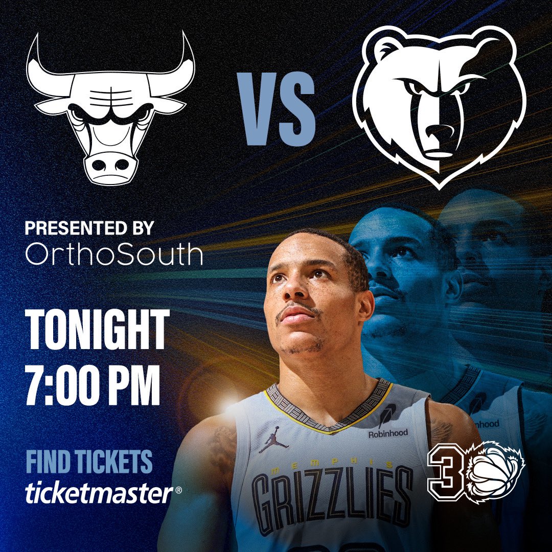 Memphis Grizzlies (@memgrizz) on Twitter photo Back in Action at ๐๐จ๐ฆ๐ ๐๐ป
๐บ <a href="/FDSN_Grizzlies/">Grizzlies On FanDuel Sports Network</a>
๐ป <a href="/929espn/">929ESPN</a>
๐ 7pm
๐ <a href="/chicagobulls/">Chicago Bulls</a>
๐๏ธ bit.ly/3ArzECa
๐ first 10,000 fans receive a Grizzlies Schedule Magnet
Presented by <a href="/OrthoSouth_/">OrthoSouth</a> Back in Action at ๐๐จ๐ฆ๐ ๐๐ป
๐บ <a href="/FDSN_Grizzlies/">Grizzlies On FanDuel Sports Network</a>
๐ป <a href="/929espn/">929ESPN</a>
๐ 7pm
๐ <a href="/chicagobulls/">Chicago Bulls</a>
๐๏ธ bit.ly/3ArzECa
๐ first 10,000 fans receive a Grizzlies Schedule Magnet
Presented by <a href="/OrthoSouth_/">OrthoSouth</a>
