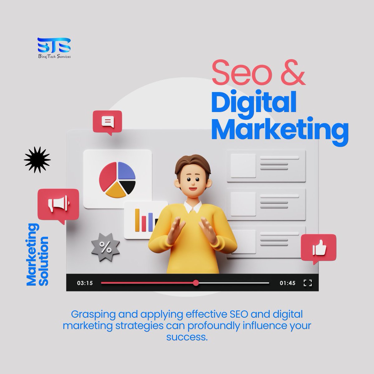 birajtech's tweet image. Boost your online presence with Birajtech Services! Our expert SEO &amp;amp; marketing strategies drive traffic and increase engagement. Ready to elevate your brand? Contact us at info@birajtech.com
#birajtech #digitalmarketing #service #seo #marketingstrategy #increasetraffic #branding
