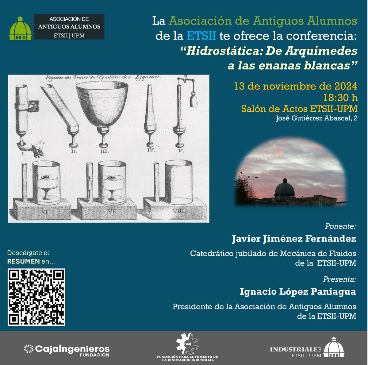 AlumniETSII's tweet image. Invitación a conferencia: 13 de noviembre, a las 18:30 h, en la ETSII.
Puedes descargarte el resumen y confirmar tu asistencia en: alumnietsiim.com/event/conferen…. 
Te esperamos.
@bibliotecaetsii 
@DeleETSII_UPM
@AwA_ETSII