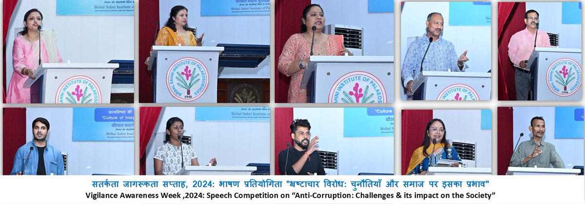 BSIP_official's tweet photo. @BSIP commemorates #VigilanceAwarenessWeek  on 28 Oct. 2024; #Speechcompetition “Anti-corruption: Challenges &amp;its impact on the Society” toraise awarenessabout integrity driven practicestowards  transparent &amp; prosperous India @BSIP  @IndiaDST @DrJitendraSingh @karandi65 @CVCIndia https://t.co/SaQ1QJ2eBC