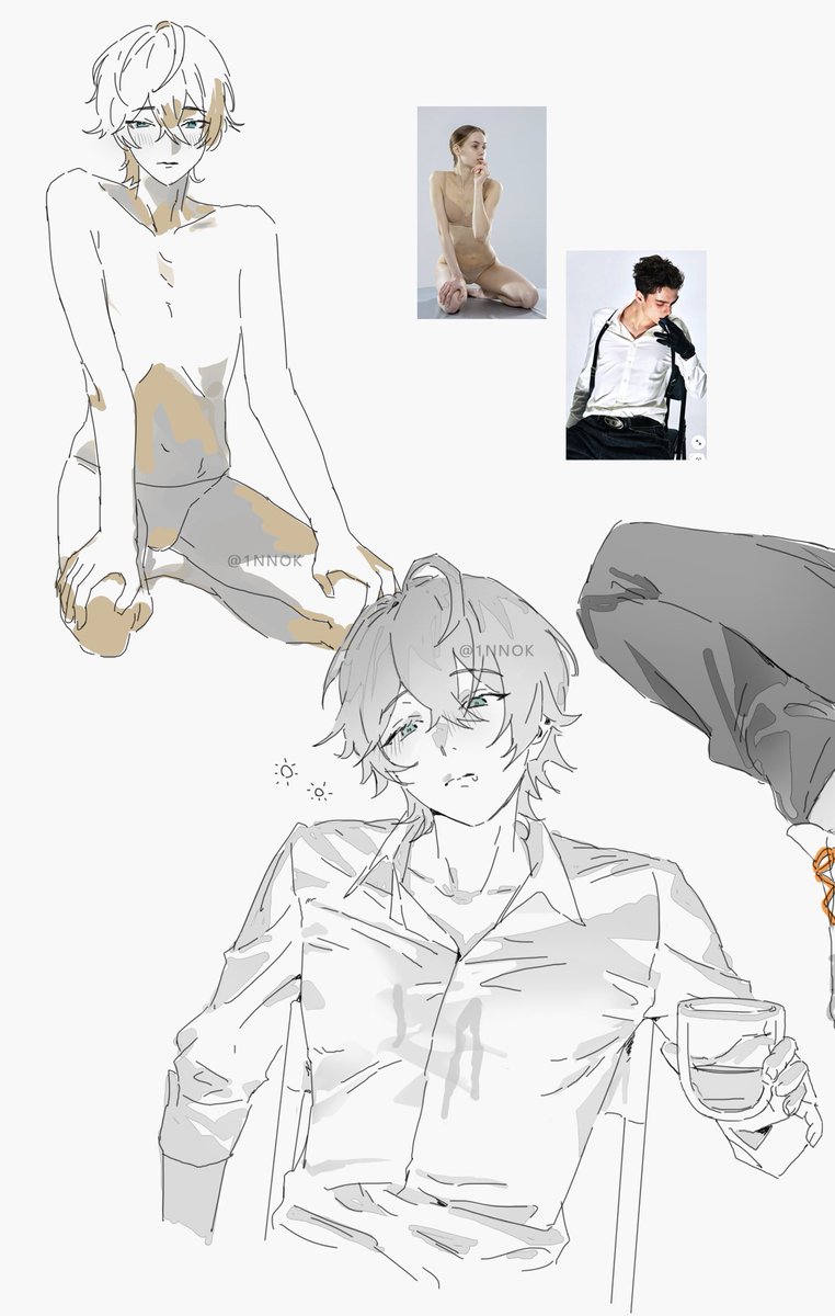 塗鴉
哲真的很瘦，穹有些肌肉，空則是有肉
#wisezzz #zzzero