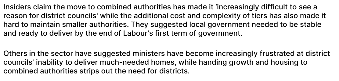 1/ Serious exclusive from <a href="/HeatheratTheMJ/">Heather Jameson</a>
&amp; <a href="/themjcouk/">The MJ</a> today that the English Devolution White Paper - expected some time before end of year - and even the Budget will suggest major structural change to England's system of local government. 

Quick thread 🧵👇