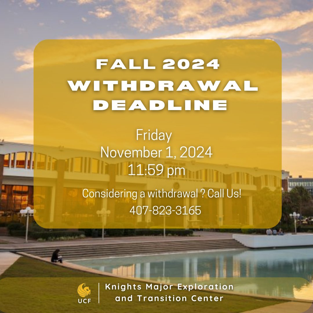 Fall 2024 Withdrawal Deadline is this Friday.