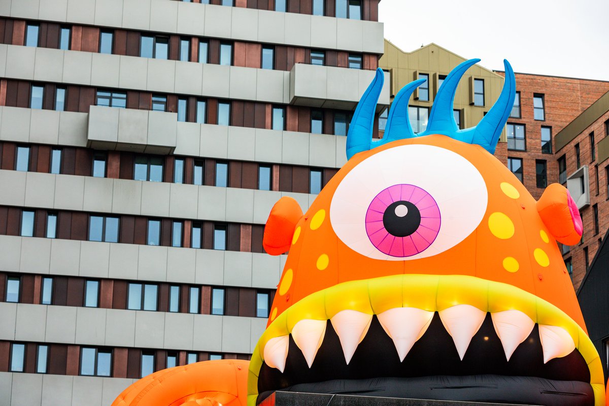 Caught red-handed, KRAMPUS chomping his way into <a href="/KampusMCR/">KAMPUS</a> 

Spot all 16 around the city until Thursday 31st Oct

Monsters by @Filthylukerart  + Designs in Air 
📷 <a href="/thevainphotos/">Carl Sukonik</a>