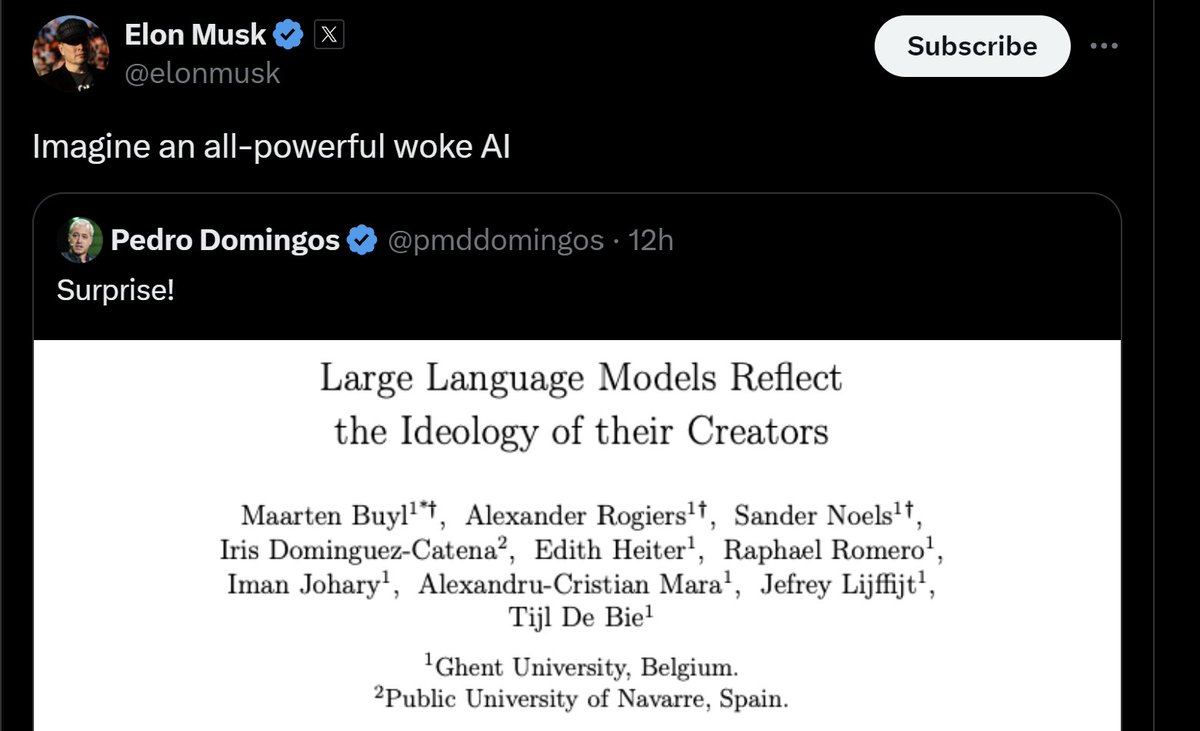 TijlDeBie's tweet photo. Our new @aidaresearch @IDLabResearch @ugent paper "LLMs reflect the ideology of their creators" is doing the rounds... 👍
Read it here: https://t.co/qHRl3ReKyi