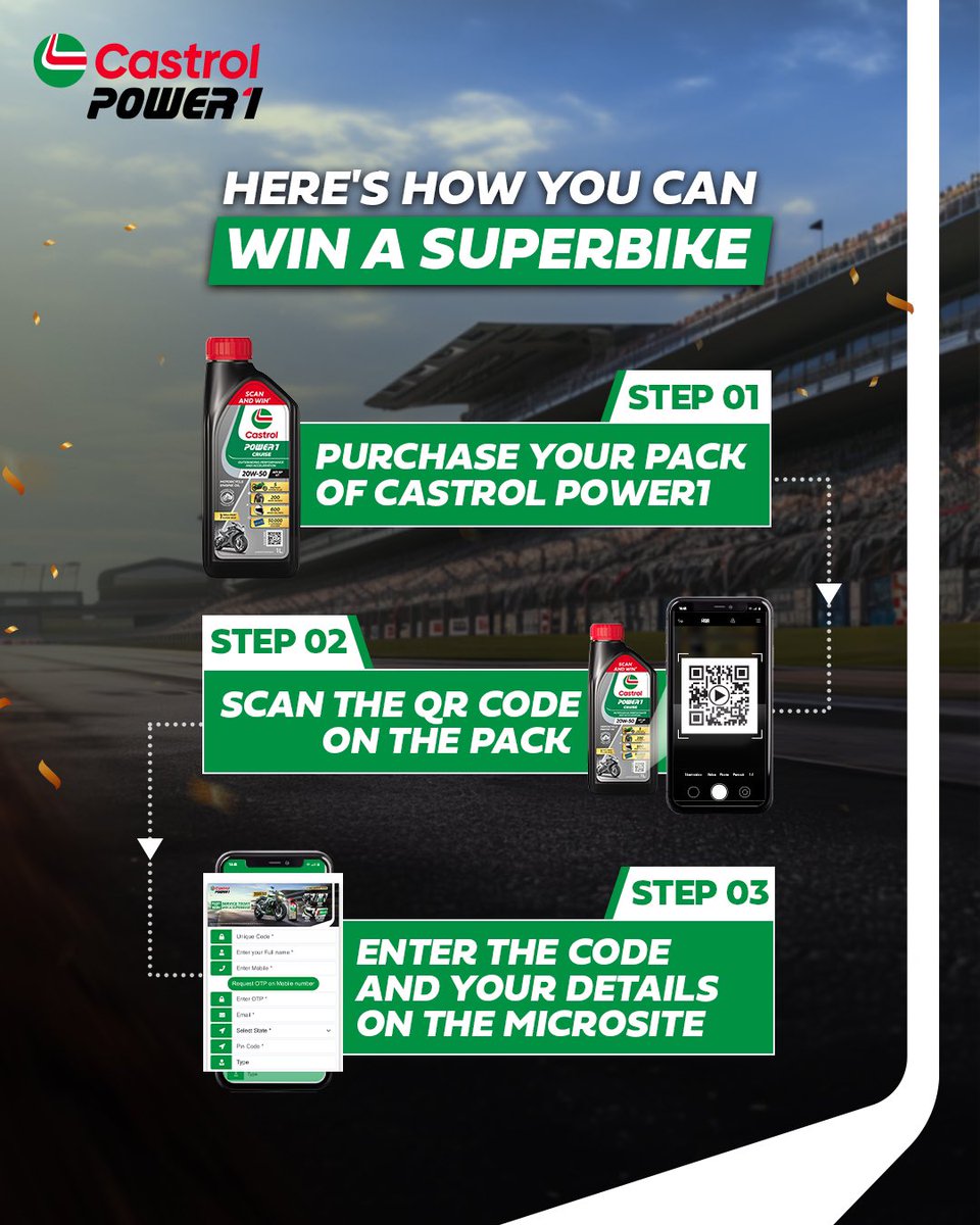 castrolbiking's tweet photo. You’re incomplete without it!

The superbike of your dreams is waiting! Castrol POWER1 Scan &amp; Win gives you the chance to fill that missing piece and ride off in style. https://t.co/E8A0DlbttJ