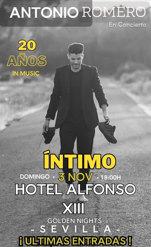 Familia, ESTA ES NUESTRA SEMANA!!!!!!!!!!!!! 😍😍😍 
Nuestro <a href="/ARMoficial/">Antonio Romero</a> nos espera este domingo en el Hotel Alfonso XIII,  donde pasaremos una tarde muy especial 🥰.

Aún quedan entradas, las ÚLTIMAS. ¿A quién le falta? ¡Qué se agotan!  👉 giglon.com