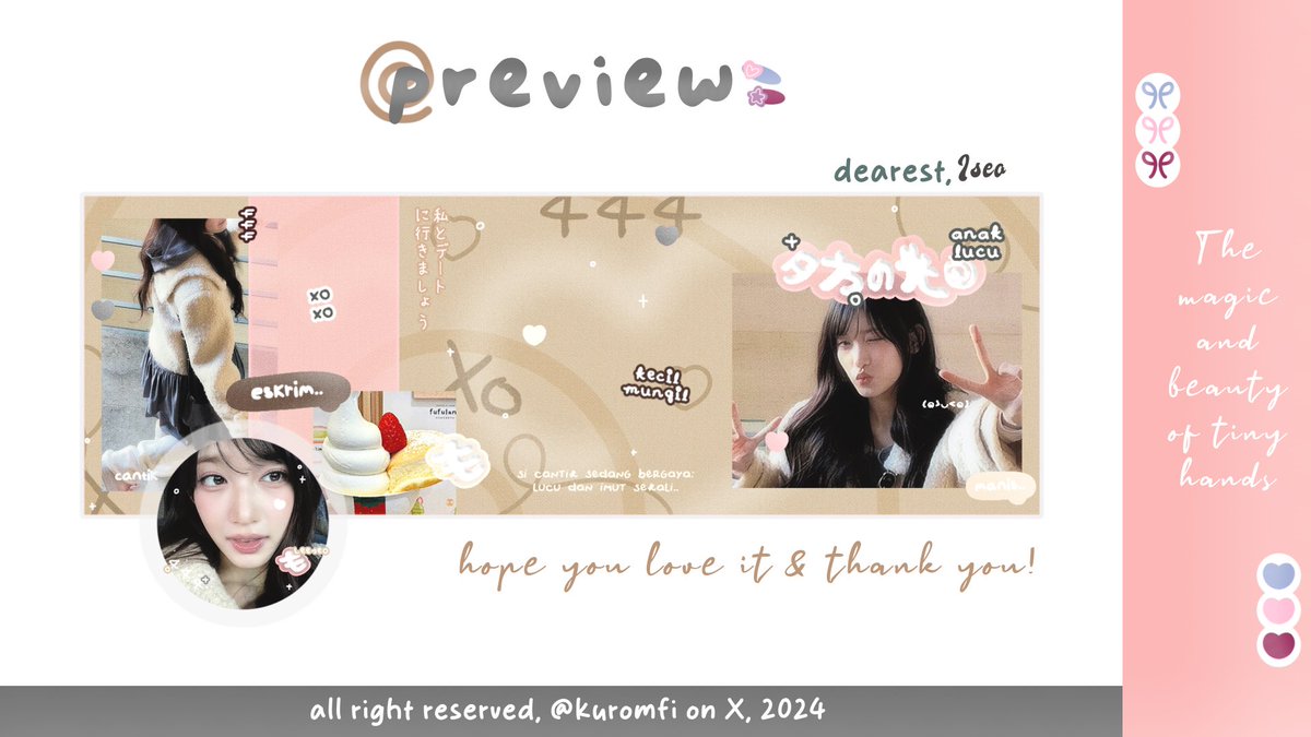 kuromfi's tweet image. boleh bantu repost? makasii &amp;lt;3

aku punya layout ready stock leeseo, rei dan jake yang bisa dijemput langsung melalui dmku 🫶 harga dan detail lain ada di alt yaa! yuk jajan ;) 

#zonauang #zonajajan