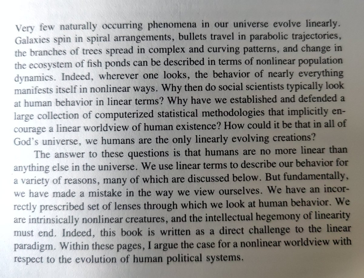 If you have a choice of unlearning one thing, choose linearity...

#complexity 

From the book "Serpents in the sand".