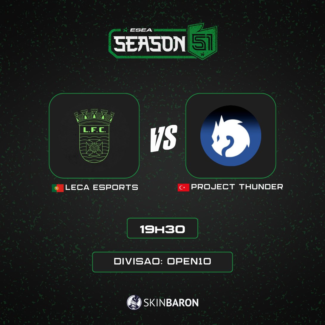 sinon__cs's tweet image. Para começar a semana 😎

🏆 @ESEA Season 51
⚔️ @LecaFCEsports 🆚 #PROJECTTHUNDER
🕣 19H30
📺 twitch.tv/sinon__cs

A equipa portuguesa vai entrar em jogo com uma nova cara no seu elenco! 
Veremos se continuam a apresentar o seu melhor CS!

#ESEA #CS2