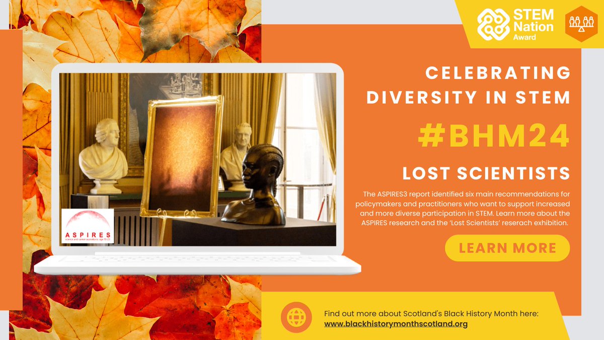 STEMedscot's tweet image. Today is the final day of our #BHM24 social media campaign - hope you found lots of resources to help you &amp;amp; your learners celebrate diversity in STEM! We'll leave you with this - @ASPIRESscience report and Lost Scientist exhibit.
🔗blogs.ucl.ac.uk/aspires/2024/0…

#STEMnation #STEMequity
