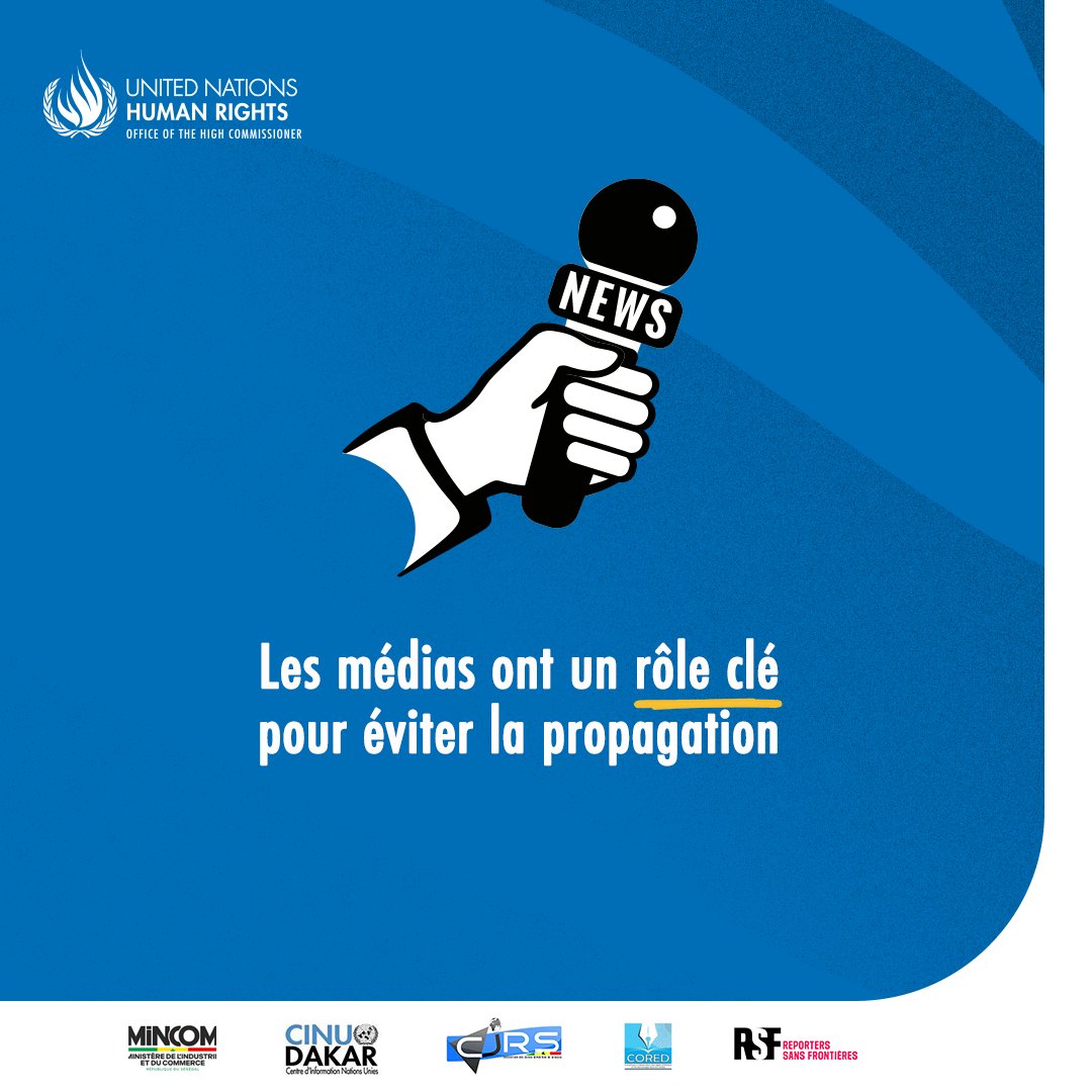ONU Droits de l'Homme - Afrique de l'Ouest (@onu_droits_brao) on Twitter photo En relayant des discours de haine, les médias risquent d'amplifier la violence verbale et de nuire à la cohésion sociale. Le rôle des journalistes est essentiel pour freiner cette propagation
urlz.fr/sOf9 #EndHateSpeech <a href="/mctngouvsn/">Ministère Communication - Télécoms et Numérique</a> <a href="/CJRS221/">Convention des Jeunes Reporters du Sénegal</a> <a href="/UNHumanRights/">UN Human Rights</a> <a href="/csdhofficiel/">CNDH Sénégal</a> En relayant des discours de haine, les médias risquent d'amplifier la violence verbale et de nuire à la cohésion sociale. Le rôle des journalistes est essentiel pour freiner cette propagation
urlz.fr/sOf9 #EndHateSpeech <a href="/mctngouvsn/">Ministère Communication - Télécoms et Numérique</a> <a href="/CJRS221/">Convention des Jeunes Reporters du Sénegal</a> <a href="/UNHumanRights/">UN Human Rights</a> <a href="/csdhofficiel/">CNDH Sénégal</a>
