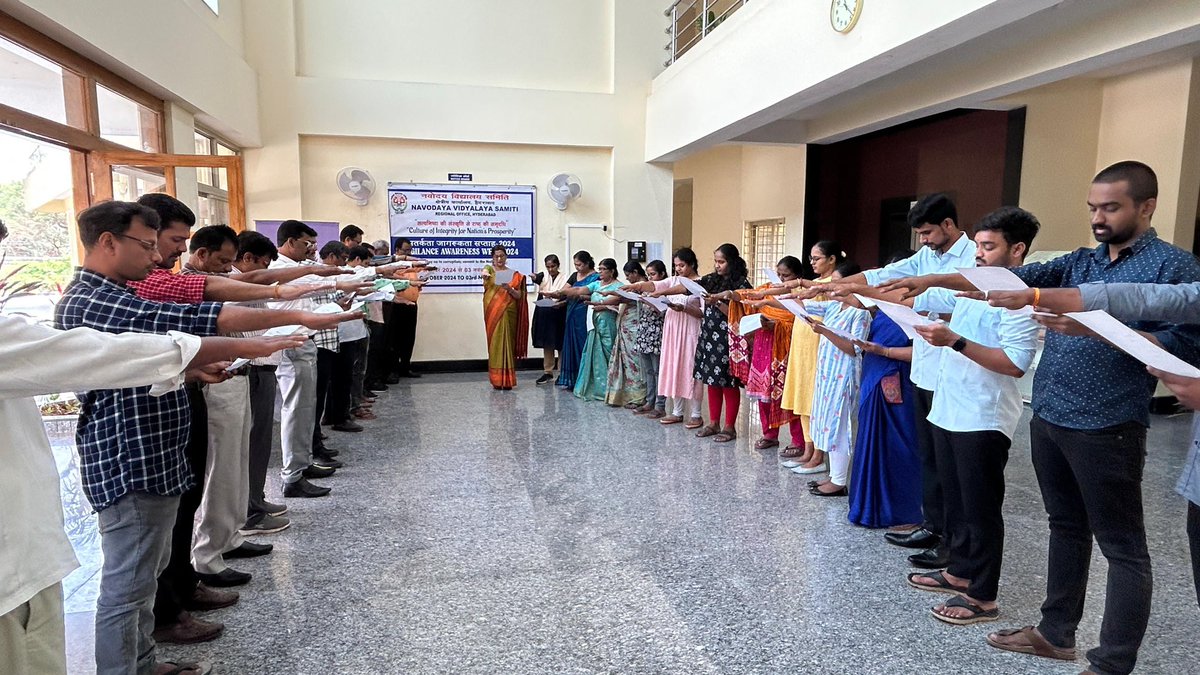 nvsrohyd's tweet photo. With integrity at our core, we #NVSHyd prosper as one. Observing #VigilanceAwarenessWeek2024 from 28th Oct to 3rd Nov to strengthen our commitment to a culture of honesty and transparency. Let’s embrace integrity for a prosperous and united nation. #IntegrityForProsperity #VigilanceAwareness @NvsHyd