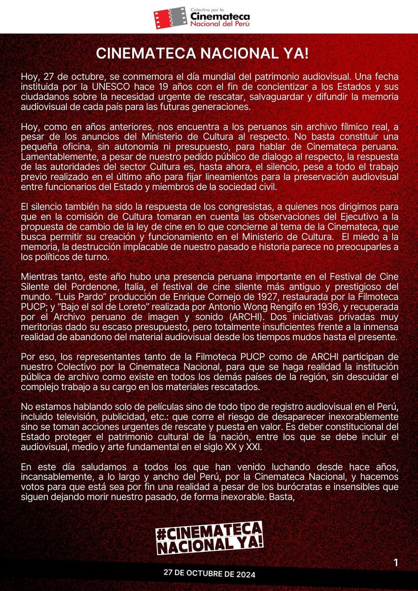 Cineclub_lamb's tweet photo. #CinematecaPeruanaYa https://t.co/D2WWDFUBSO