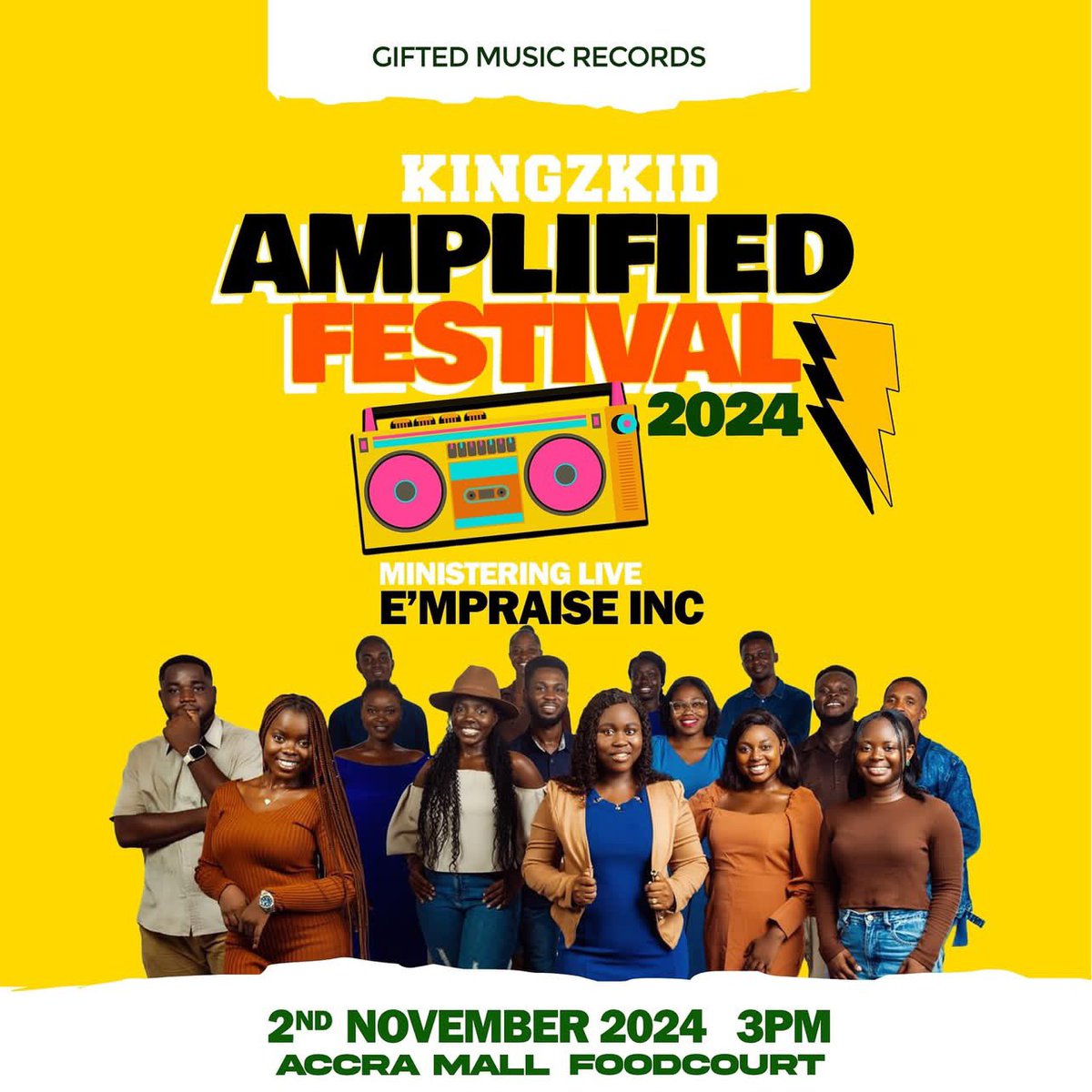 THIS SATURDAY ITS going UP!

AMPLIFIED FESTIVAL 24 with <a href="/IamKingzkid/">KINGZKID</a> , <a href="/perezmusik233/">Perez</a>  <a href="/EdemEvangelist/">EdemEvangelist</a> 

We can’t wait to see you guys !