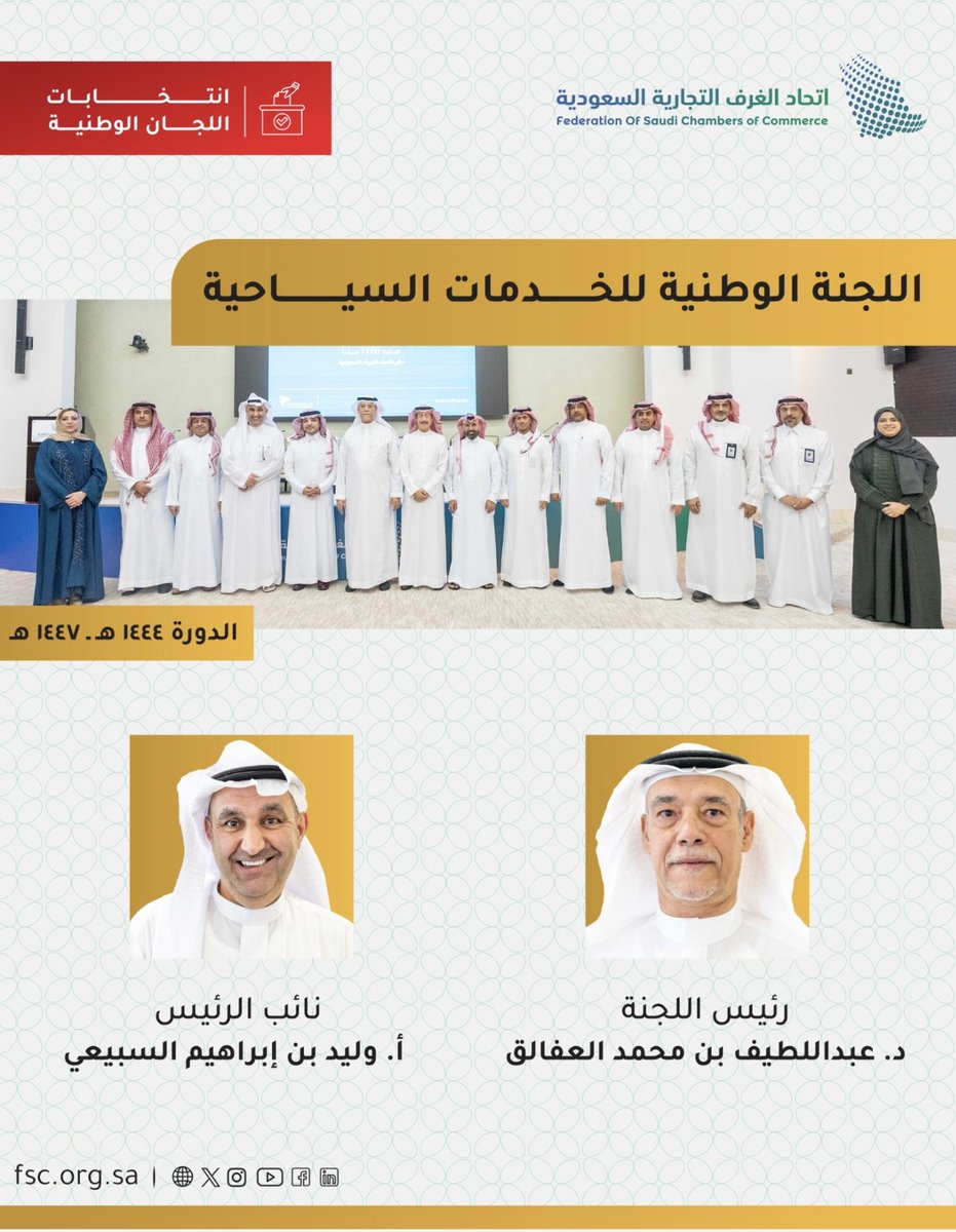 LAfaliq's tweet photo. شاركت اليوم في إنتخابات #اللجنة_الوطنية_للخدمات_السياحية  في #اتحاد_الغرف_السعودية و فزت بتزكية جميع الزملاء لرئاسة اللجنة 🙏
ممتن لثقة معالي وزير التجارة و سعادة رئيس مجلس إدارة إتحاد الغرف و كل من رشحني من الأصدقاء و الزملاء 🔹🔹لقد طوقتموني بحبكم و ثقتكم و دعمكم و أسأل الله أن يجعلني عند حسن ظنكم بي و أن يوفقني و إياكم لخدمة القطاع و الوطن 🇸🇦
#عبداللطيف_العفالق

#السعودية
#وزارة_التجارة
#الرياض
#صناعة_السياحة
#السياحة_السعودية
