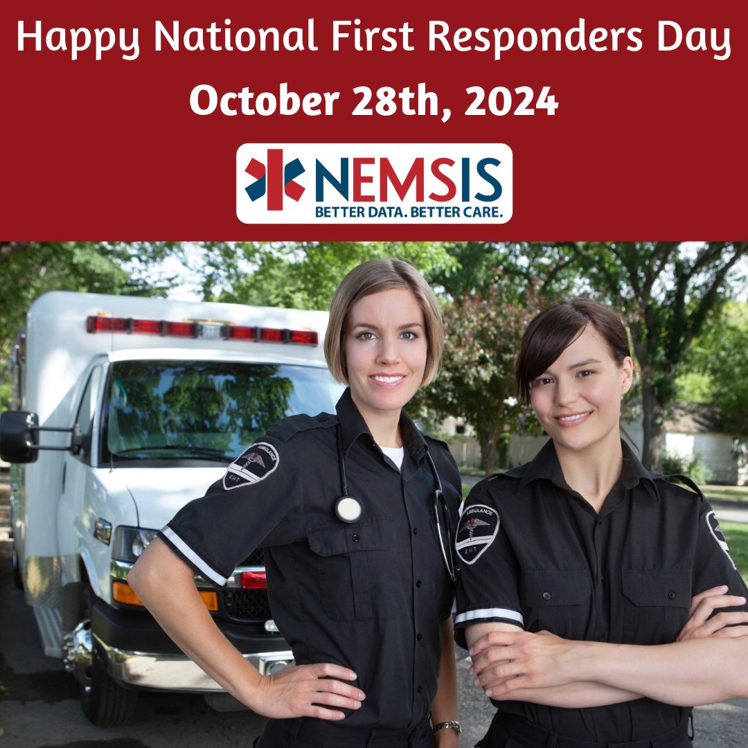 Today, we at the NEMSIS TAC extend our heartfelt gratitude to the brave first responders who dedicate their lives to keeping our communities healthy and safe. #NationalFirstRespondersDay

whitehouse.gov/briefing-room/…