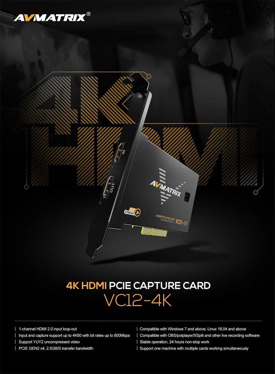 tvservice_od_ua's tweet image. ✨ Зустрічайте нові моделі #AVMATRIX
👉 PCI-e плати для захоплення відео
avmatrix.com.ua/avmatrixcomua-…
✅ VC12-4K - HDMI 4K та 1080p до 240 кадрів у секунду!
✅ VC42 - 4xHDMI до 1080p60
✅ VC41 - 4x3G-SDI до 1080p60
👉 t.me/TVSservice 📞0737005969
@avmatrix_net #pciecapture